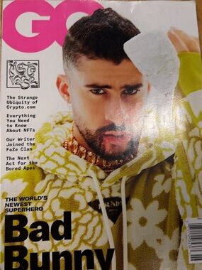 GQ Magazine Featuring Bad Bunny - Lime Green & White Cover